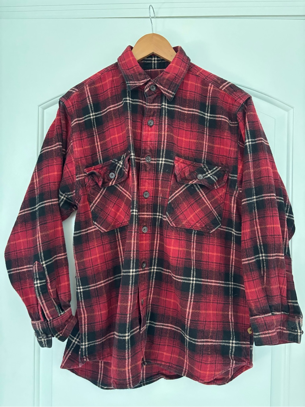 Vintage Moose Creek Heavyweight Flannel Shirt Men’s Size M Red Black Plaid